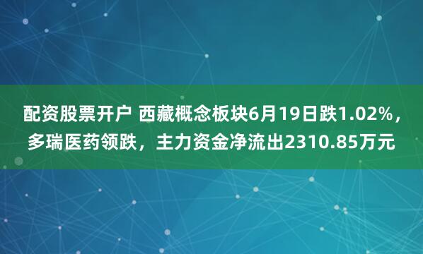 配资股票开户 西藏概念板块6月19日跌1.02%，多瑞医药领跌，主力资金净流出2310.85万元