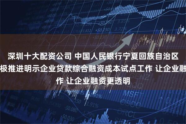 深圳十大配资公司 中国人民银行宁夏回族自治区分行：积极推进明示企业贷款综合融资成本试点工作 让企业融资更透明
