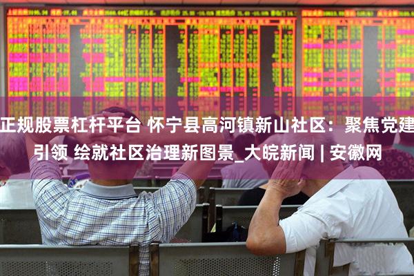 正规股票杠杆平台 怀宁县高河镇新山社区：聚焦党建引领 绘就社区治理新图景_大皖新闻 | 安徽网