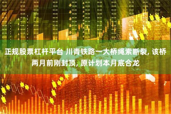 正规股票杠杆平台 川青铁路一大桥绳索断裂, 该桥两月前刚封顶, 原计划本月底合龙